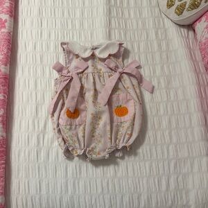 Pink Pumpkin Patterned Baby Smock